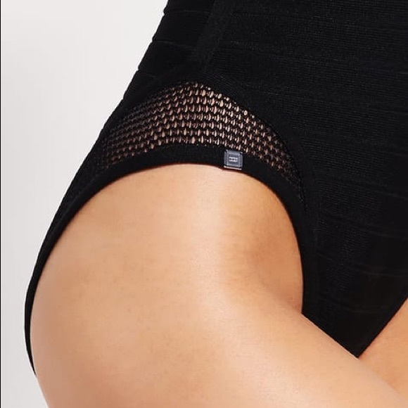 Herve Leger Bandage Cutout Mesh Swimsuit Sz S - Picture 5 of 8